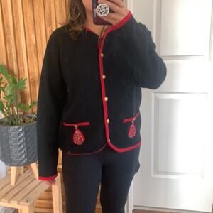 Pendelton vintage Virgin Wool‎ Holiday Gold Button Front Sweater. M